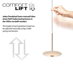 LED Pendelleuchte ELIPSA, bronce, Tronicdimmer Comfort-Lift