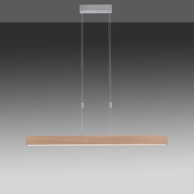 LED-Pendelleuchte, Holzdekor, höhenverstellbar, CCT-Farbmanagement, dimmbar