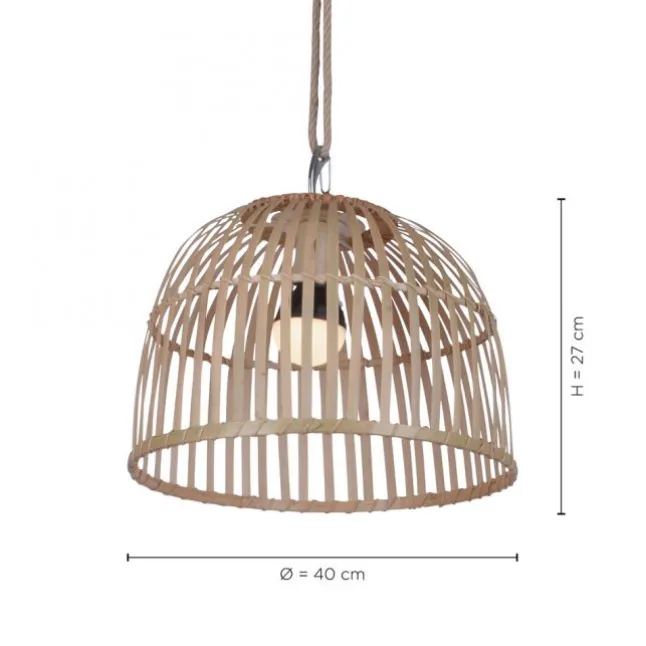 LED-Pendelleuchte, Holzstil, akkubetrieben, IP44, dimmbar, Fernbedienung, warmweiß