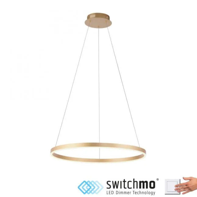 LED Pendelleuchte messing matt rund Ø60cm dimmbar Switchmo warmweiß