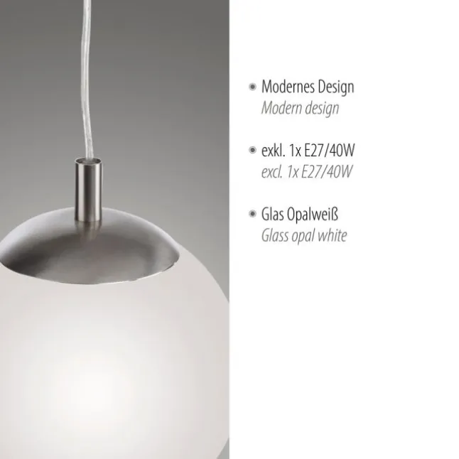 LED Pendelleuchte opal mattem Glas 25cm IP20 Innenleuchte