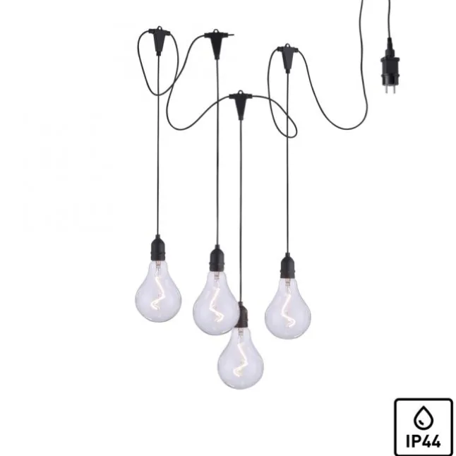 LED Pendelleuchte, schwarz, spritzwassergeschützt, modern