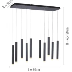 LED-Pendelleuchte, schwarz, warmweiß, IP20, Innenleuchte
