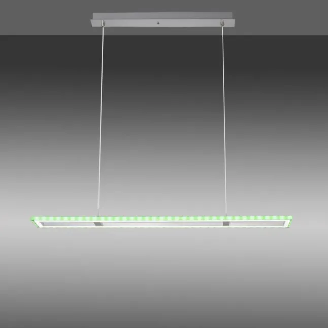 LED Pendelleuchte silberfarbig dimmbar Rainbow RGB Memorfunktion Esszimmer