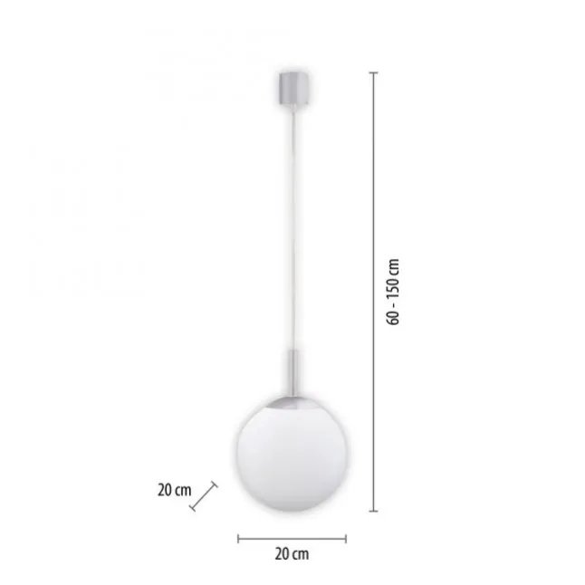 LED Pendelleuchte Smarthome D=20 silber dimmbar App Fernbedienung