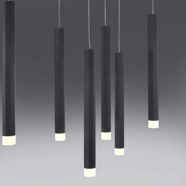 LED-Pendelleuchte, Wohnzimmer, schwarz, Innenleuchte, 10-flammig