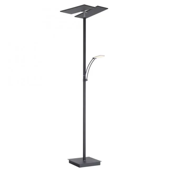 LED Stehlampe anthrazit farbig schwenkbar dimmbar Lesearm CCT Memory
