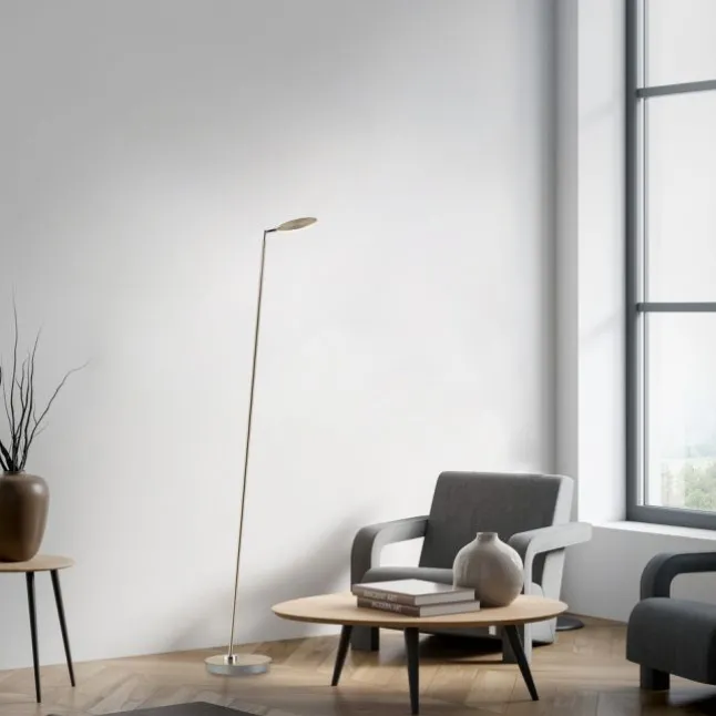 LED Stehleuchte AKKU Bente, Akkuleuchte, IP20, aufladbar, messingfarben