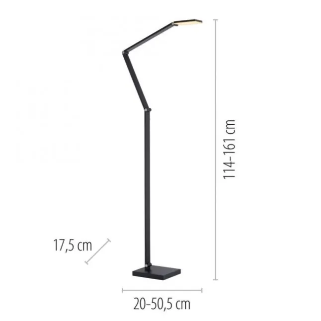 LED Stehleuchte SAMSKY, grau, CCT-Steuerung, Tastdimmer, höhenverstellbar