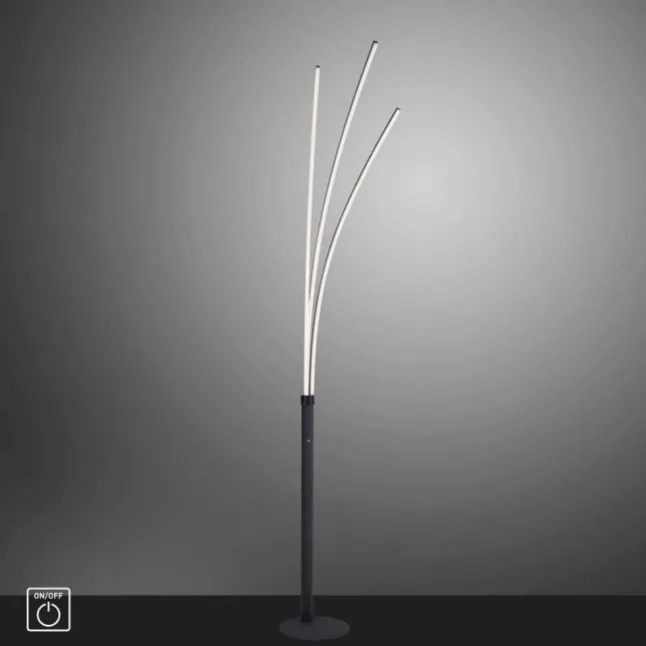 LED-Stehleuchte, schwarz, 3-Flammig, 18 Watt, 2200 Lumen
