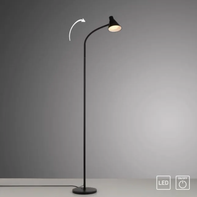 LED Stehleuchte schwarz mit Schalter flexible verstellbar Arbeitsplatzleuchte