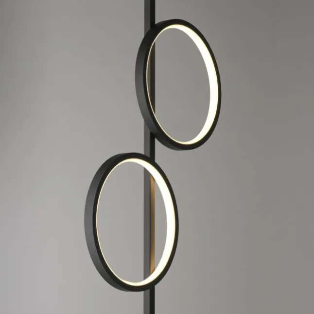LED Stehleuchte schwarz schlichtes Design Fußschalter warmweiß