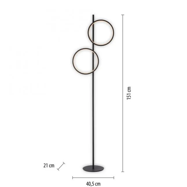 LED Stehleuchte schwarz schlichtes Design Fußschalter warmweiß