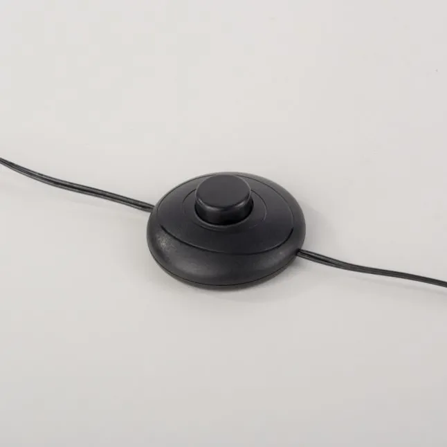 LED Stehleuchte schwarz schlichtes Design Fußschalter warmweiß