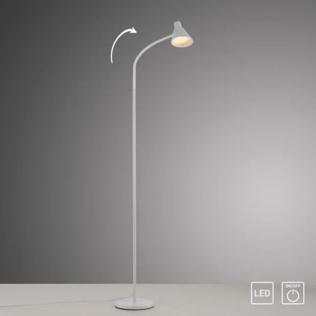 LED Stehleuchte weiß mit Schalter flexible verstellbar Arbeitsplatzleuchte