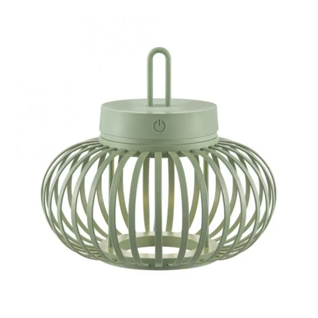 LED Tischleuchte D=25cm grün Akkulampe USB IP44 dimmbar per Touch
