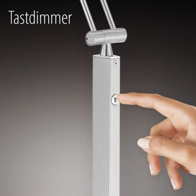 LED-Tischleuchte, Holzdekor, CCT Farbmanagement, dimmbar, Wippschalter