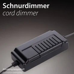 LED Tischleuchte schwarz messing dimmbar per Schnurdimmer geschwungen