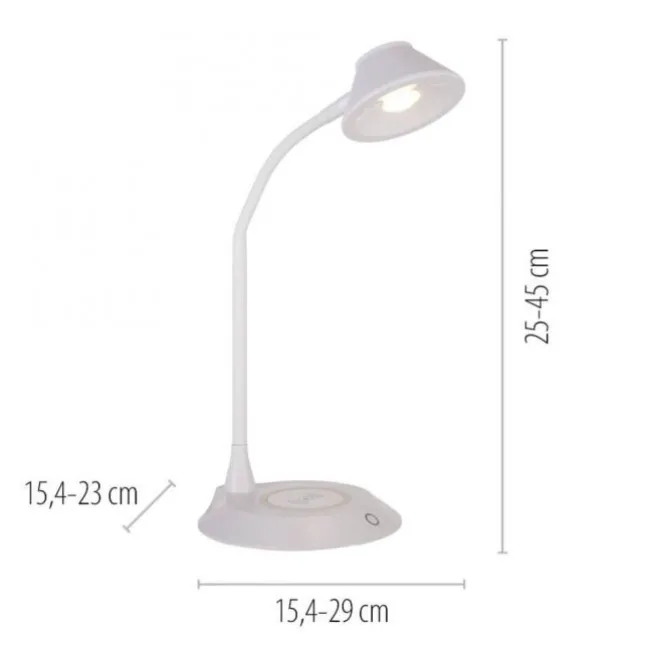 LED Tischleuchte weiß Handy Ladefunktion Touchdimmer flexibel drehbar