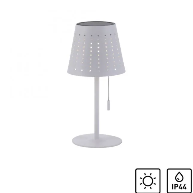 LED Tischleuchte, weiss, dimmbar, solarbetrieben, modern, kabellos