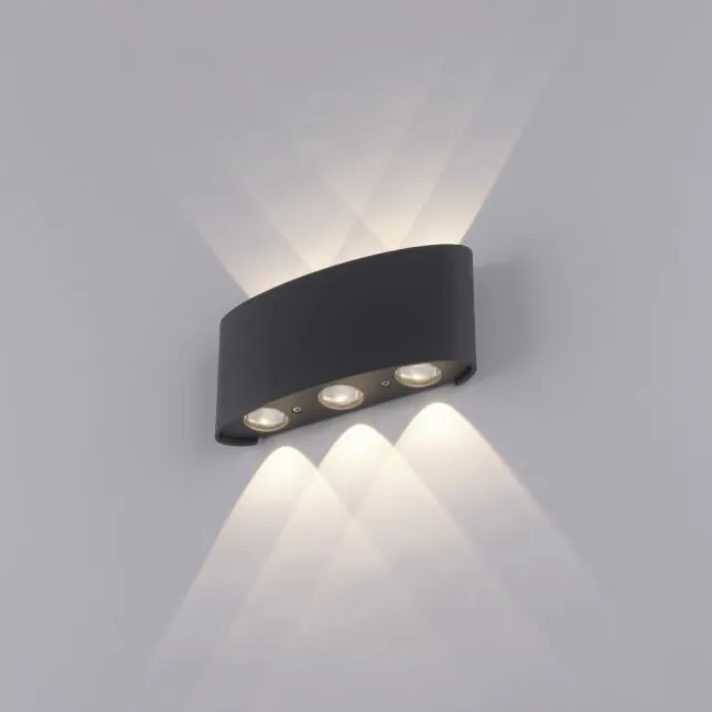 LED Wandlampe 6 flammig anthrazit farbig Außenlampe Innenlampe dekorativ