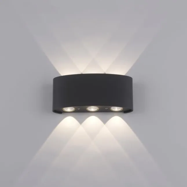 LED Wandlampe 6 flammig anthrazit farbig Außenlampe Innenlampe dekorativ