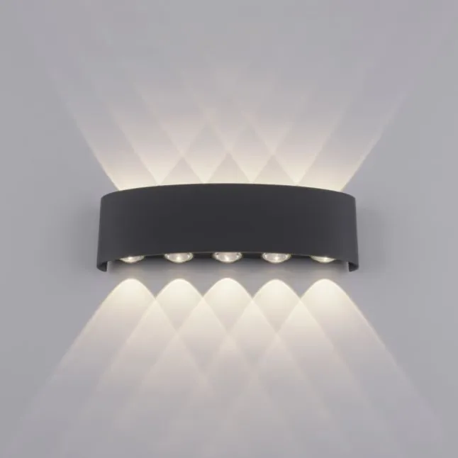 LED Wandlampe 10 flammig anthrazit farbig Außenlampe Innenlampe dekorativ