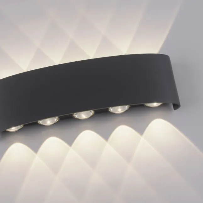 LED Wandlampe 10 flammig anthrazit farbig Außenlampe Innenlampe dekorativ
