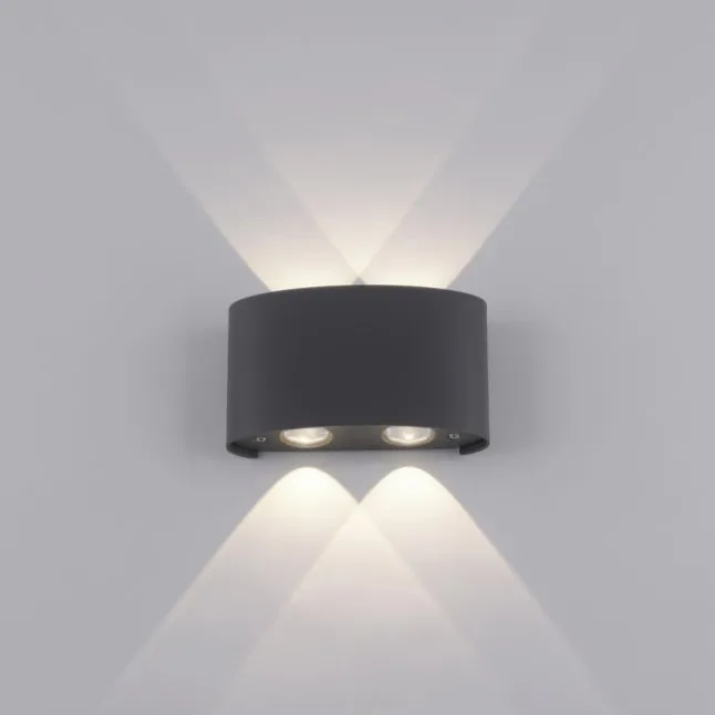 LED Wandlampe 4 flammig anthrazit farbig Außenlampe Innenlampe dekorativ