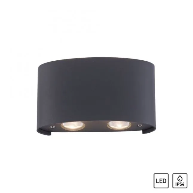 LED Wandlampe 4 flammig anthrazit farbig Außenlampe Innenlampe dekorativ