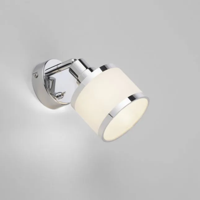 LED Wandleuchte 1 flammig chrom glänzend drehbar Kippschalter