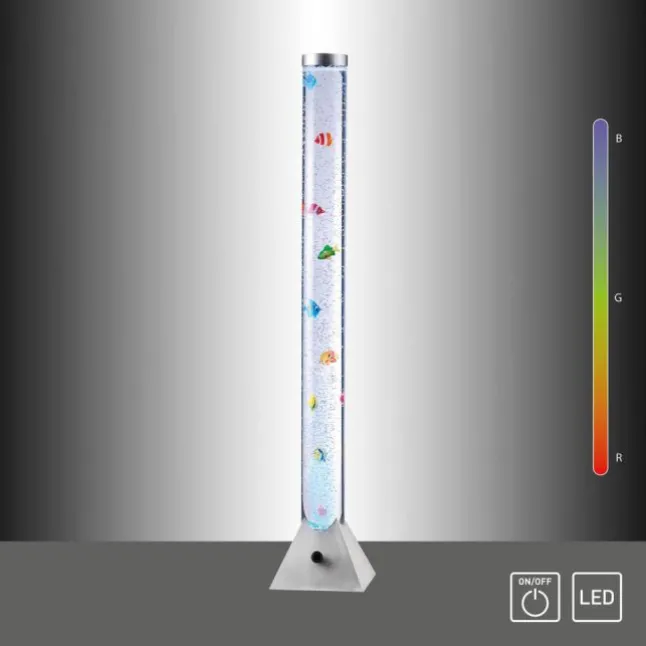 LED-Wassersäule, RGB, Farbwechsel, bunte Fische, modern