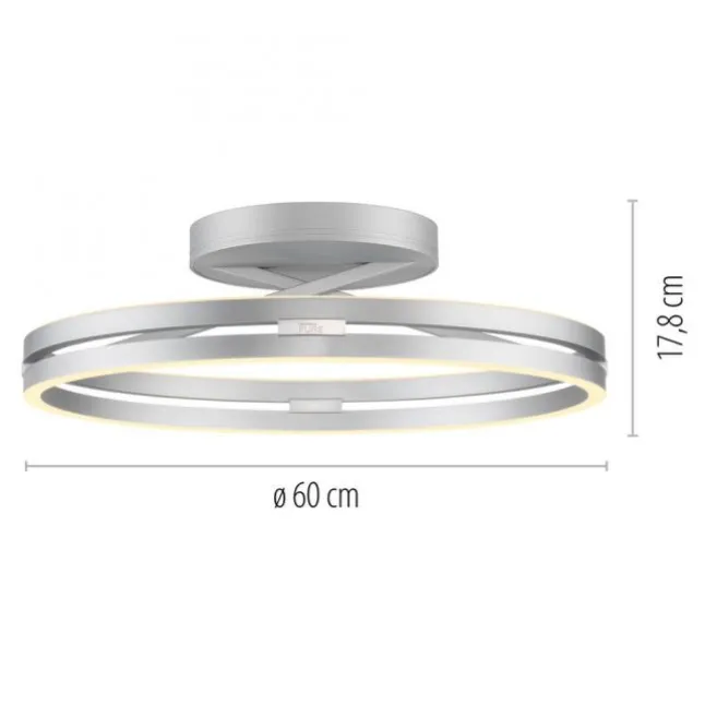 Paul Neuhaus LED Deckenleuchte PURE Loop stone (alu) Fernbedienung