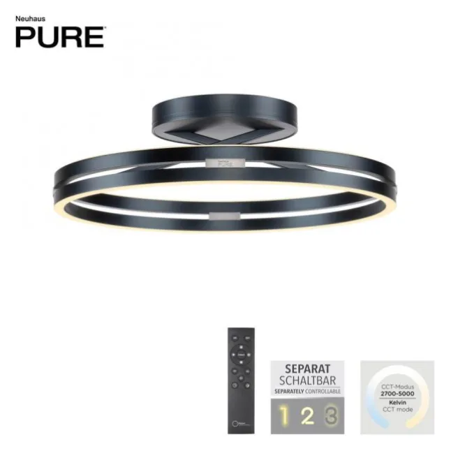 Paul Neuhaus LED Deckenleuchte PURE Loop mystic grey Fernbedienung