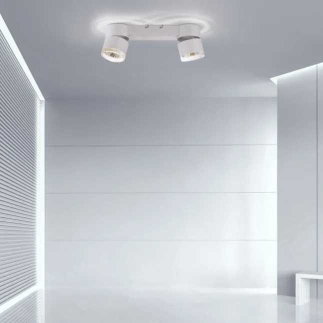 Paul Neuhaus LED Deckenleuchte PURE Nola weiß 2 flammig drehbar dimmbar
