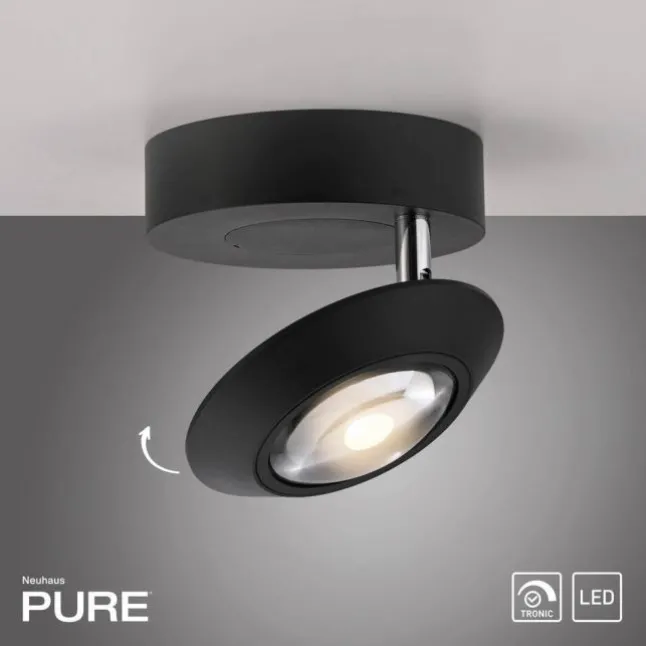 Paul Neuhaus LED Deckenleuchte PURE Oculis, black pearl , Tronicdimmer, dreh+schwenkbar