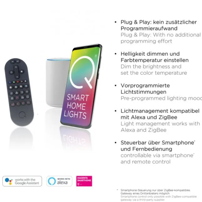 Paul Neuhaus LED Deckenleuchte Q-BELUGA silber dimmbar Smart Home