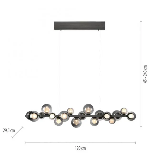 Paul Neuhaus LED Pendelleuchte PURE E-Popup platin (grau) elektrisch