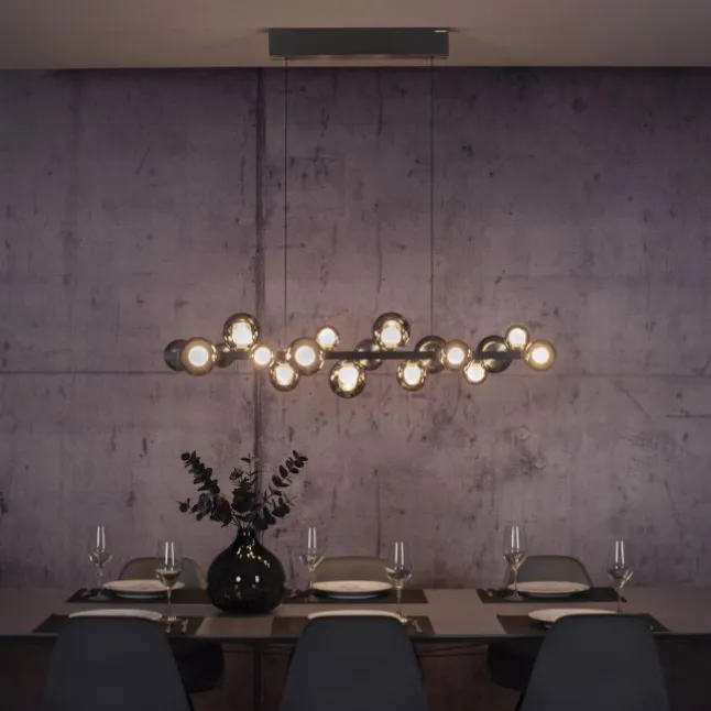 Paul Neuhaus LED Pendelleuchte PURE E-Popup platin (grau) elektrisch