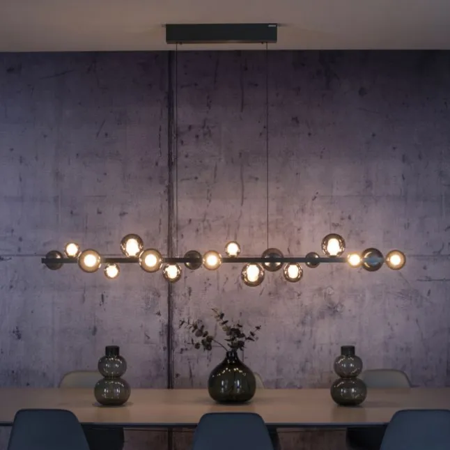 Paul Neuhaus LED Pendelleuchte PURE E-Popup,platin (grau), elektrisch höhenverstellb., dimmbar