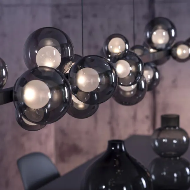 Paul Neuhaus LED Pendelleuchte PURE E-Popup,platin (grau), elektrisch höhenverstellb., dimmbar