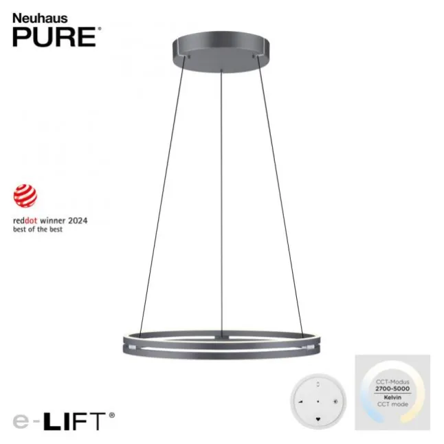 Paul Neuhaus LED Pendelleuchte PURE E-Loop mystic grey (grau) elektrisch