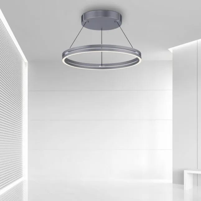 Paul Neuhaus LED Pendelleuchte PURE E-Loop mystic grey (grau) elektrisch