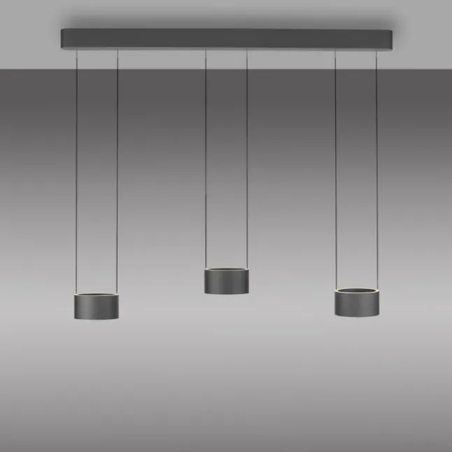 Paul Neuhaus LED Pendelleuchte PURE Clipse, platin (grau), Fernbedienung, Comfort Lift, Memoryfunktion