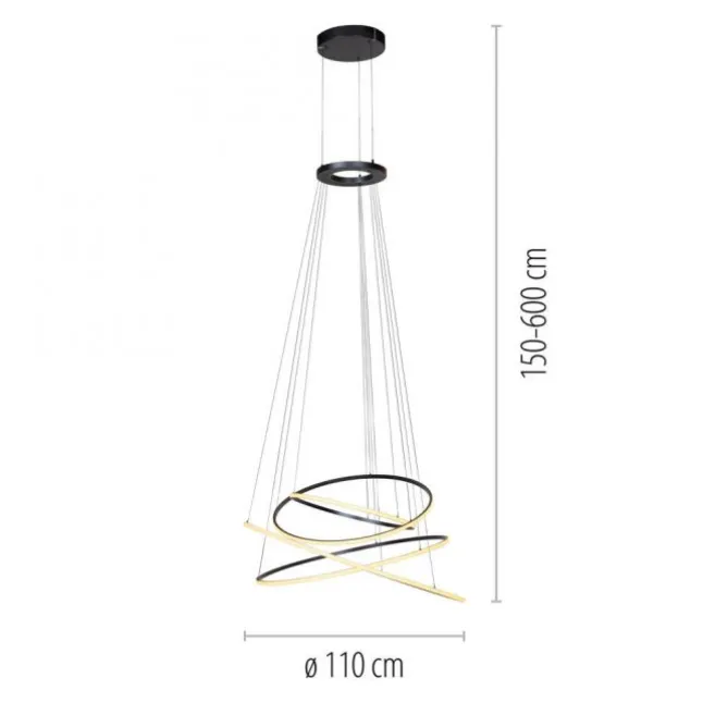 Paul Neuhaus LED Pendelleuchte PURE E-Flying Rings mystic grey (grau) elektrisch