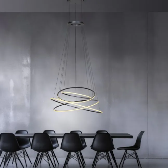Paul Neuhaus LED Pendelleuchte PURE E-Flying Rings mystic grey (grau) elektrisch
