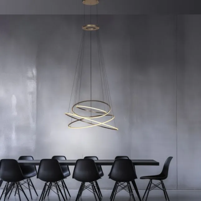 Paul Neuhaus LED Pendelleuchte PURE Flying Rings,bronce