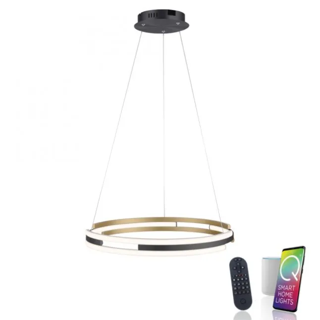 Paul Neuhaus LED Pendelleuchte Q-BELUGA messing matt Smart Home dimmbar