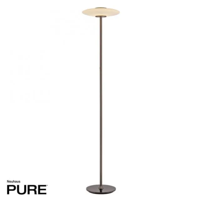 Paul Neuhaus LED Stehleuchte PURE Vitrum Glas dark-metal brown
