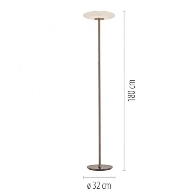Paul Neuhaus LED Stehleuchte PURE Vitrum Glas dark-metal brown